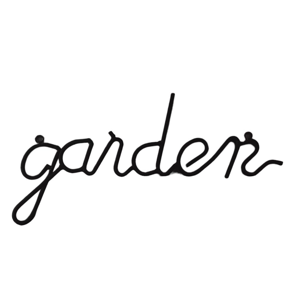 Garden Cursive Metal Wall Art Whimsical Outdoor Decor